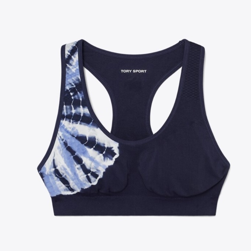 Tory Burch Tie dye racer back sports bra, size XS